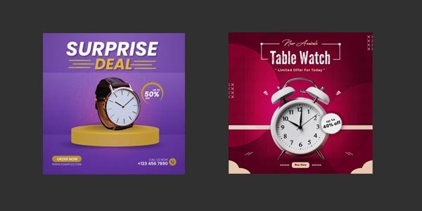 Modern table watch sale social media post template